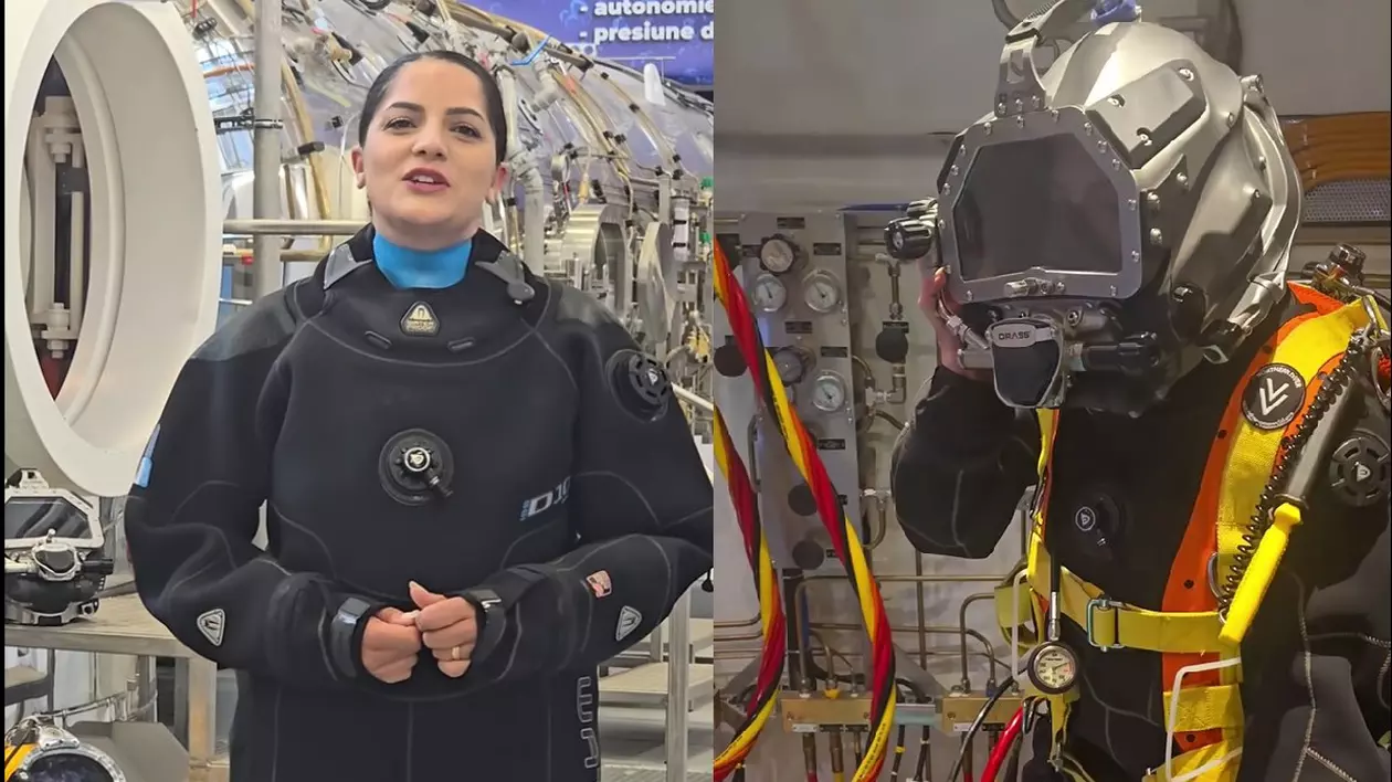 Caporalul Laura Popa e prima femeie scafandru de mare adâncime cu alimentare de la suprafață din România