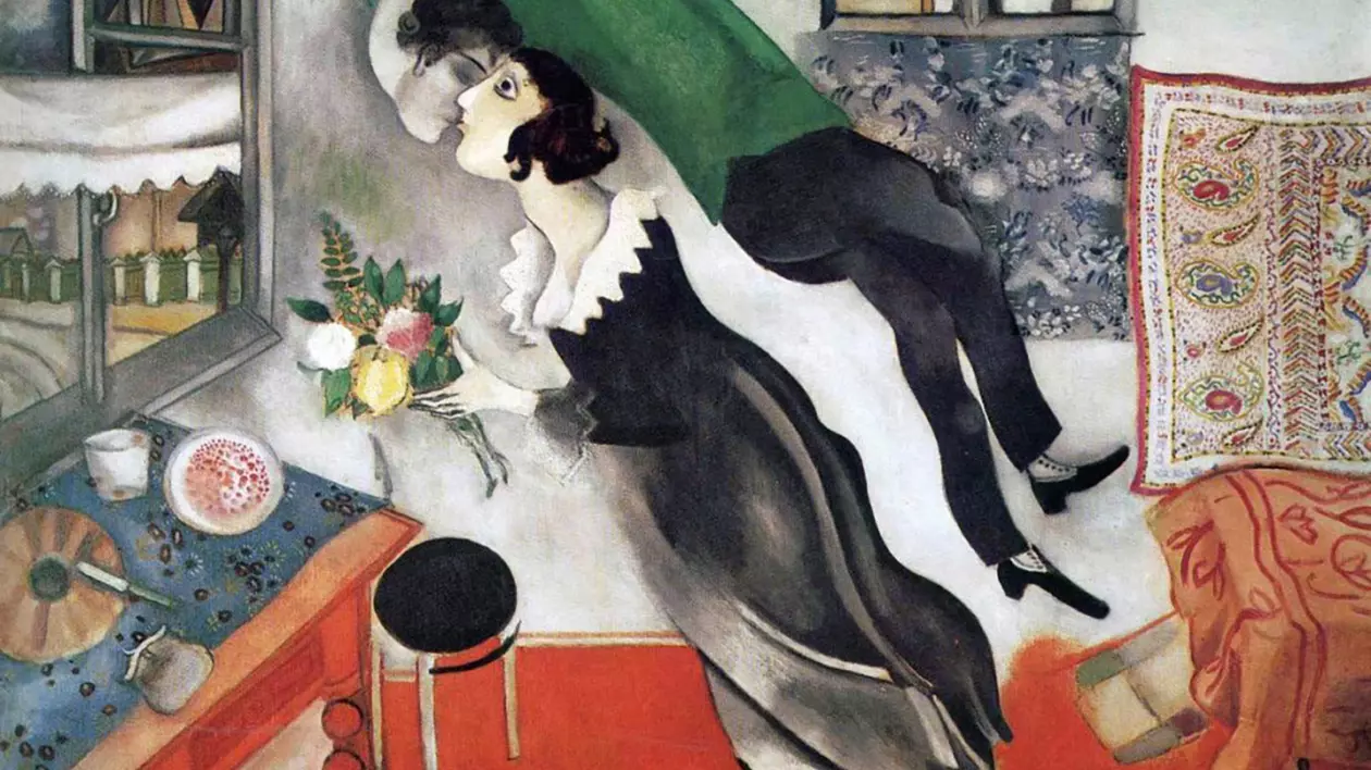 Aniversarea, un tablou de Marc Chagall