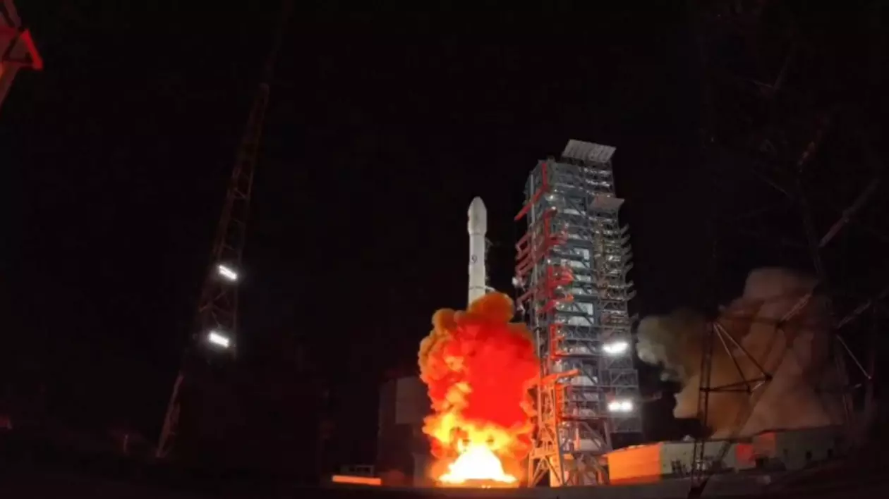 În imagine este ilustrat momentul în care o navă spațială este lansată