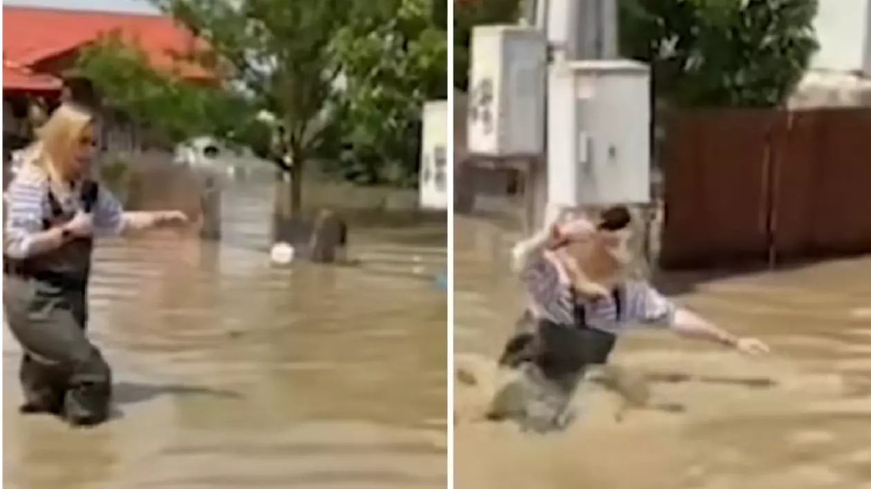 momentul in care reporterul a cazut