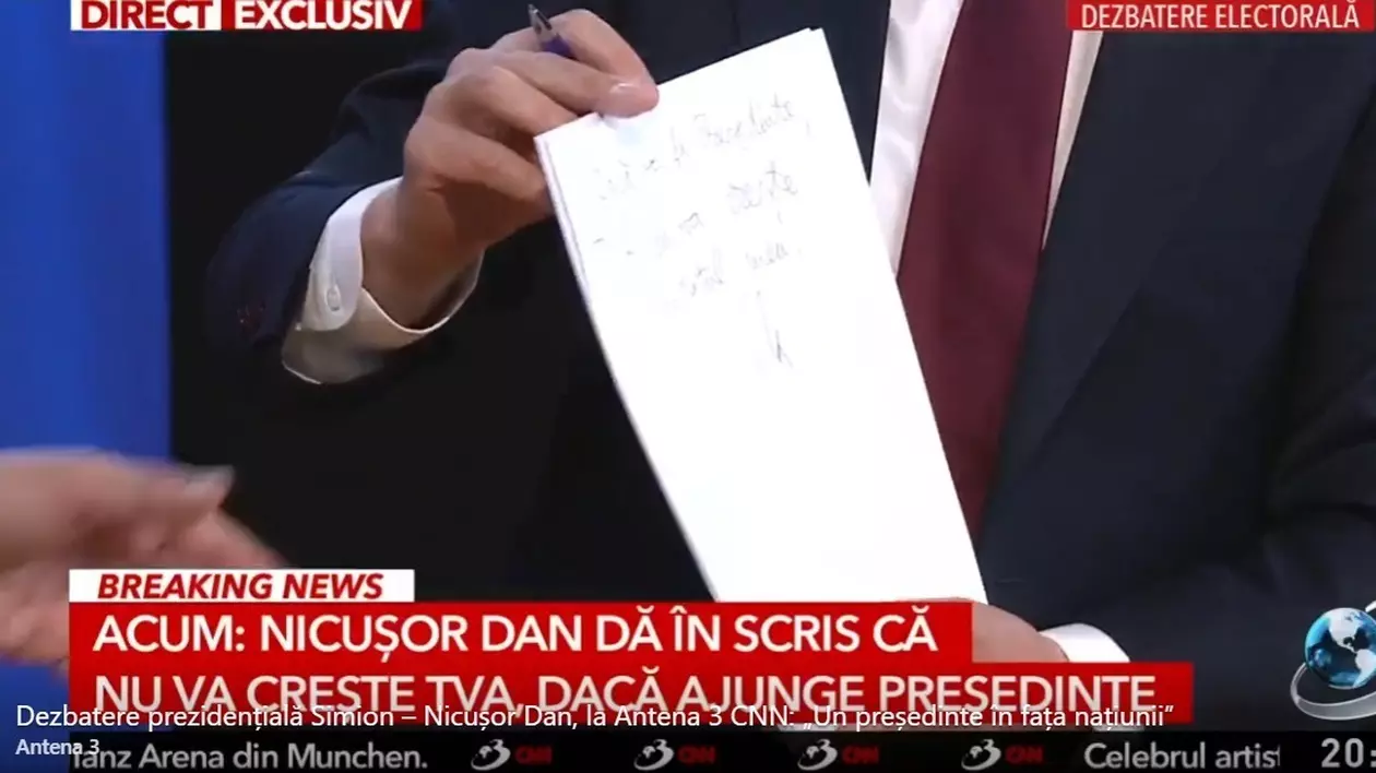 Nicuşor Dan a semnat o hârtie pe care a scris că dacă ajunge preşedinte TVA nu va creşte