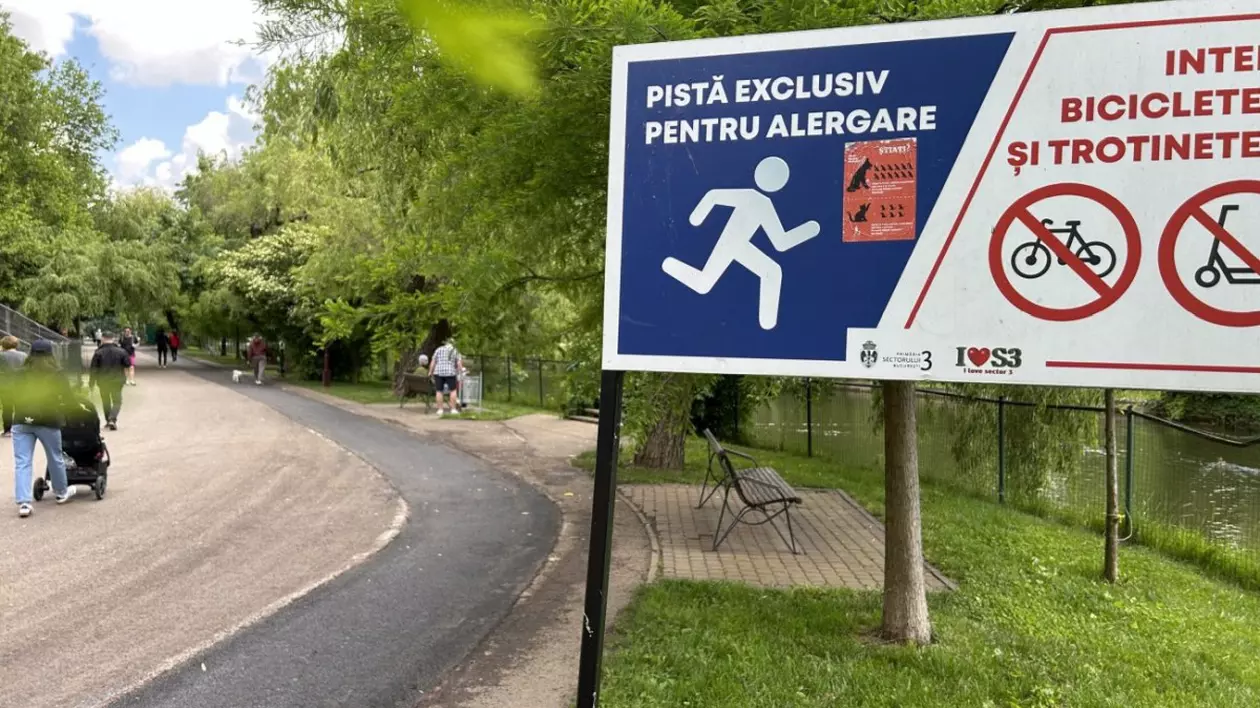 Pista de alergare din parcul IOR va fi mutată pentru că pe actuala se intră cu mașinile