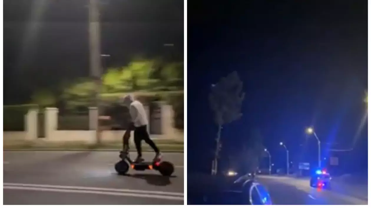 Băiatul care a scăpat de poliție pe o trotinetă electrică, prins după o săptămână de căutări. Ce amendă a primit