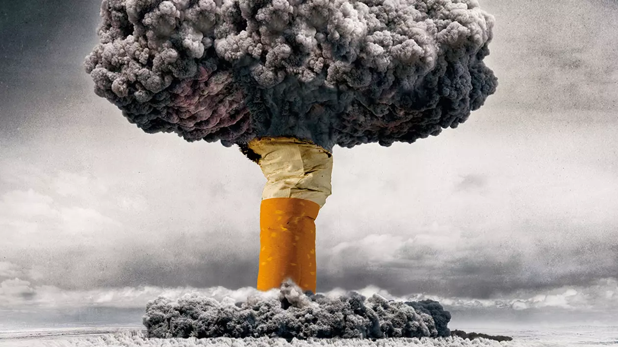 poster anti-fum fumul ca o bombă nucleară
