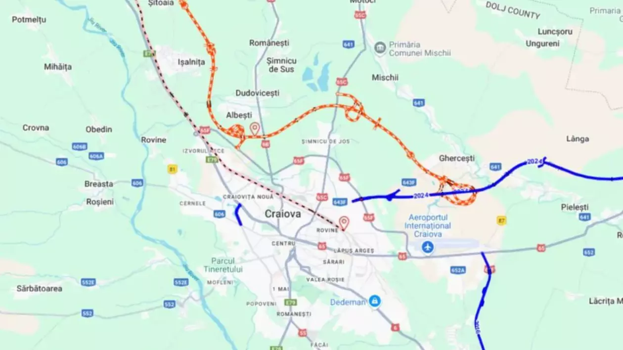 CNAIR lansează licitația pentru Studiul de Fezabilitate al centurii Craiova Sud-Vest: 15 km pentru închiderea inelului de ocolire a orașului
