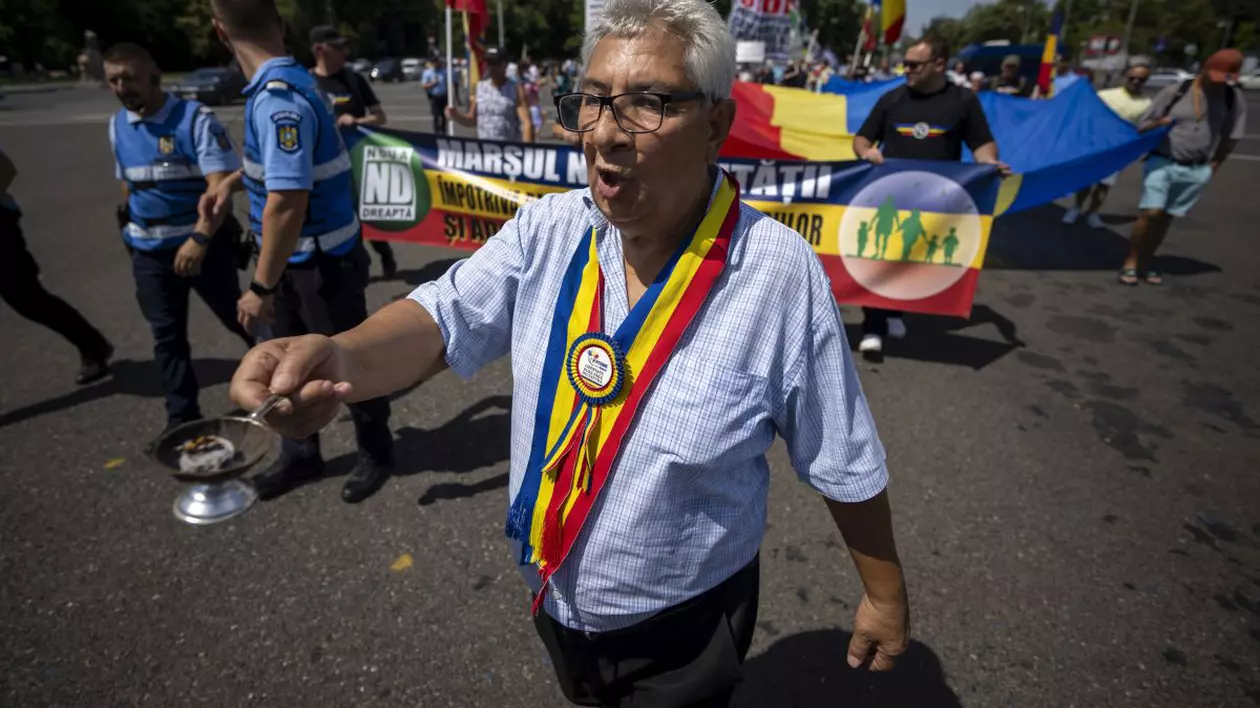 Imagine din timpul marșului normalități din București