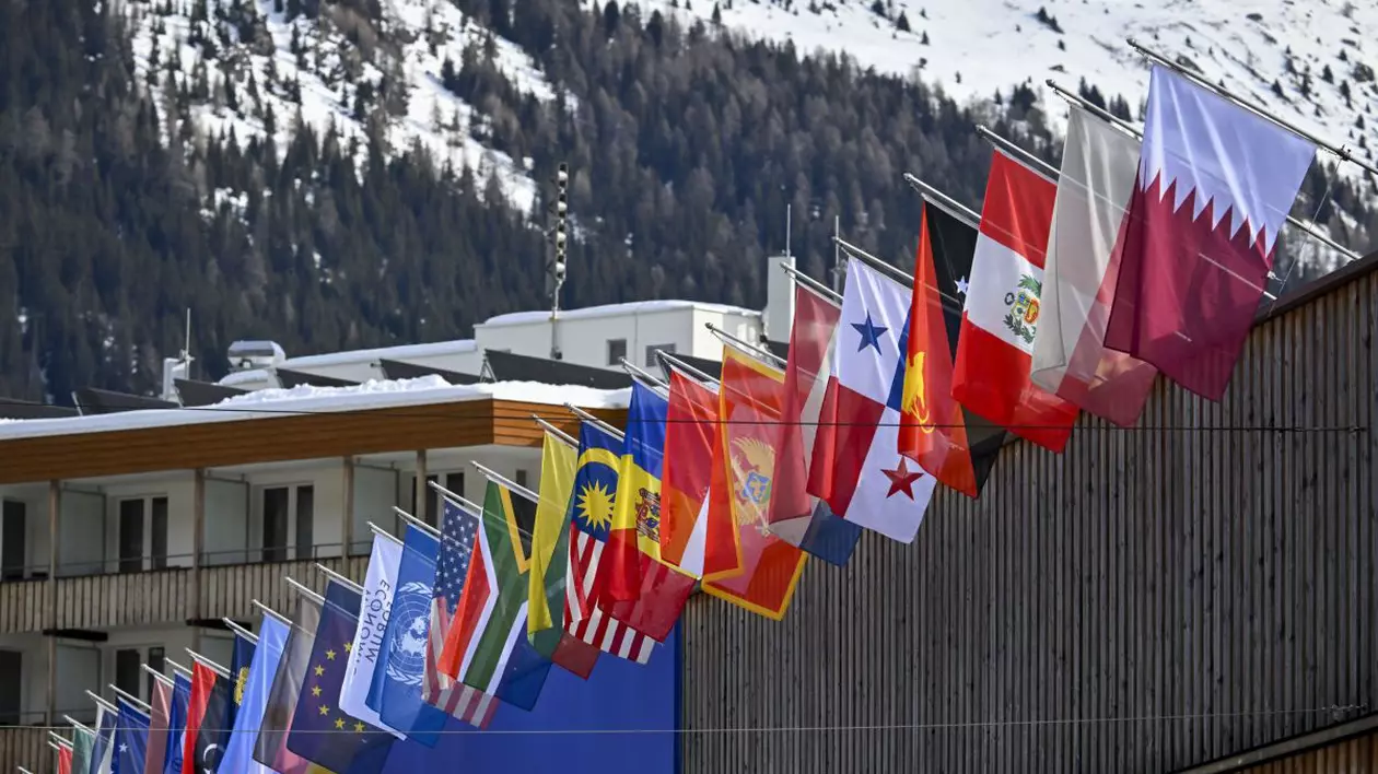 O imagine generală a Reuniunii Anuale a Forumului Economic Mondial, care se desfășoară la Davos, Elveția, pe 20 ianuarie 2025
