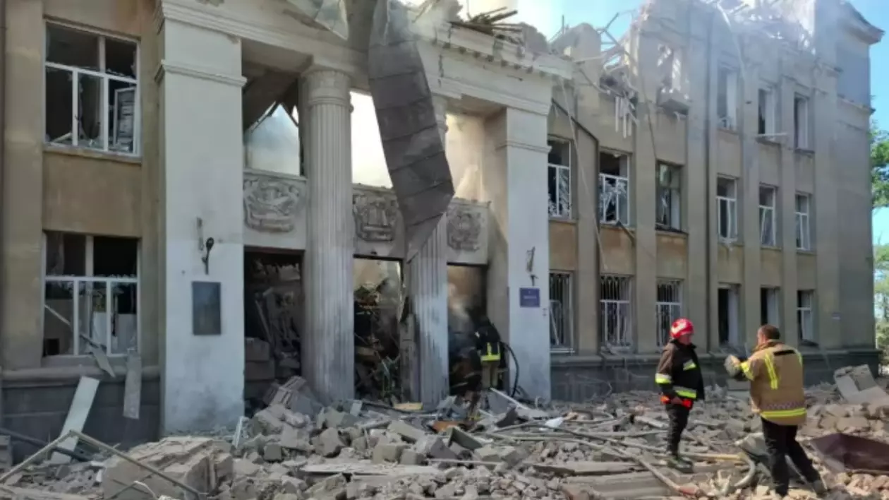 Liceu din Cetatea Albă distrus de rachete rusești Foto: Administrația Regională Odesa