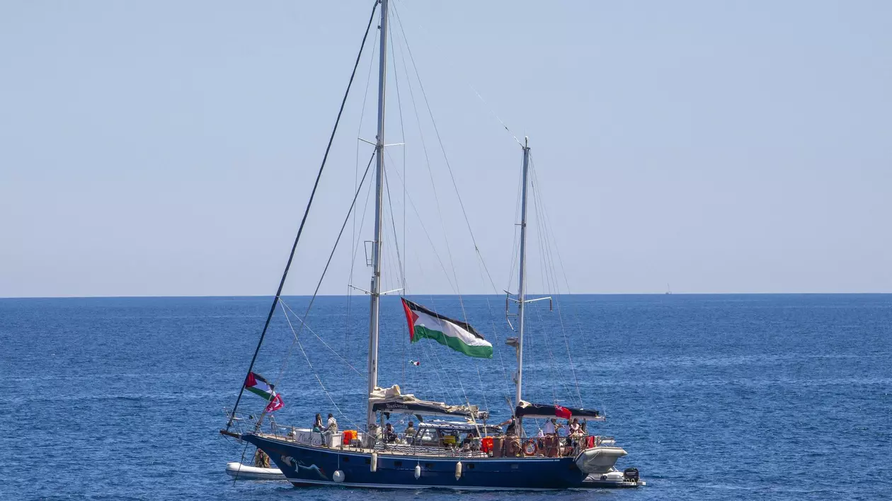 Imagine cu nava Coaliției Flotila Libertății