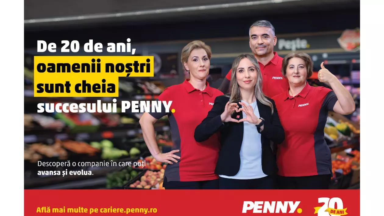 De 20 de ani, oamenii nostri sunt cheia succesului PENNY. Descoperă o companie in care poti evolua. Afla mai multe pe cariere.penny.ro