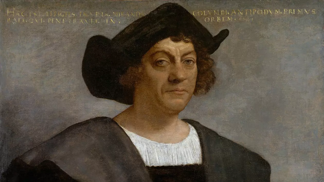 Pictură cu Cristofor Columb, realizată de Sebastiano del Piombo, în 1519, în ulei pe pânză. Inscripția care îl menționează pe model ca fiind Columb a fost probabil adăugată după realizarea picturii și identificarea acesteia.