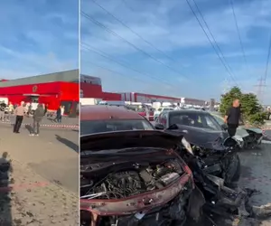O șoferiță a făcut prăpăd în parcarea de la Dragonul Roșu, lângă București. 11 mașini au fost distruse, iar doi oameni au fost răniți