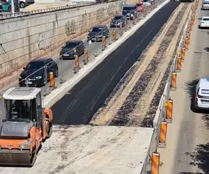 Se montează noile șine de tramvai la Podul Constanța din București