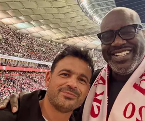 Legendarul Shaquille O'Neal a urmărit din tribune dezastrul trăit de fotbaliștii României la Varșovia