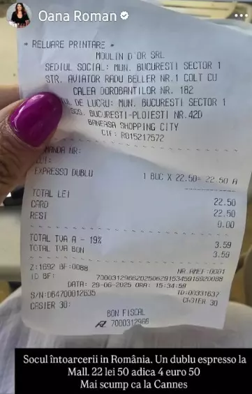 oana roman bon espresso mall bucuresti