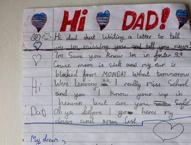Scrisoarea Unui Copil Către Tatăl Mort Legată De Un Balon și