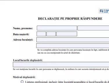 Tentative De InÈ™elÄƒciune Cu Privire La DeclaraÈ›ia Pe Propria RÄƒspundere Pentru IeÈ™irea Din CasÄƒ Libertatea