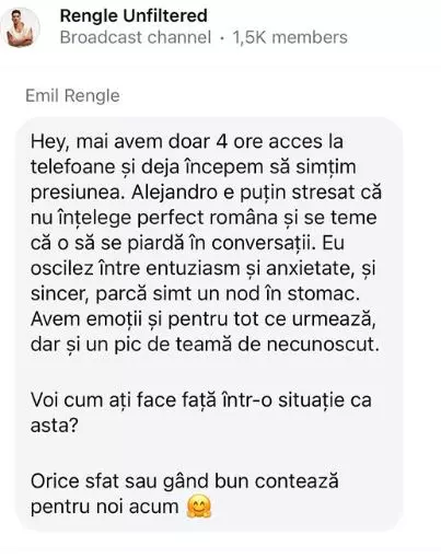 Emil Rengle mesaj