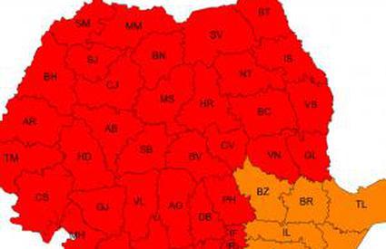 Cod roşu de caniculă în România. Temperaturile urcă până la 41 de grade, nopţile vor fi tropicale