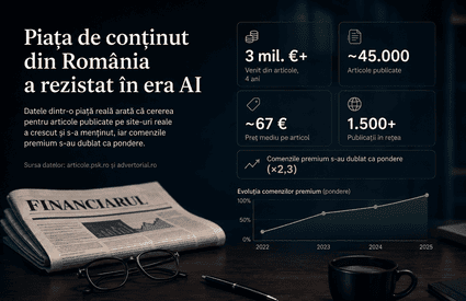 Inteligența artificială nu a prăbușit piața de conținut din România