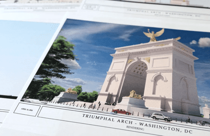 Trump vrea un arc de triumf la Washington, de aproape trei ori mai înalt decât cel din București