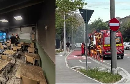 Foc puternic la o școală din Oradea! Flăcările ar fi izbucnit într-o sală de clasă