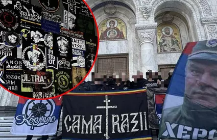 Banner scandalos afișat de români la Belgrad! Bosniacii, scârbiți de mesajul pregătit de ultrașii lui Dinamo: „Mesaj rușinos!”