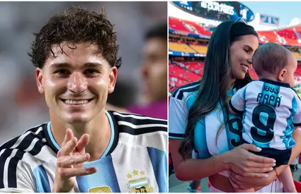 Fiul de doar 7 luni al lui Julian Alvarez, cel mai mare susținător al Argentinei în semifinala cu Anglia. Imagini emoționante