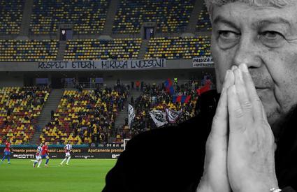 Rușine absolută la Arena Națională înainte de FCSB -Oțelul 4-0. Cum a apărut poza lui Mircea Lucescu pe tabela de marcaj. Foto