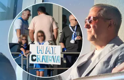 Acționarii Universității Craiova sunt alături de echipă în Ungaria. Mihai Rotaru a ajuns înainte de golul de 2-1 al lui Assad. Foto + video exclusiv