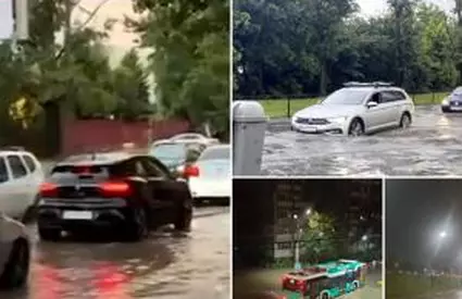 Furtuni violente au făcut prăpăd în mai multe oraşe. Apa a intrat în case, iar copacii au căzut pe mașini