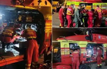 Premieră medicală în România. O pacientă conectată la ECMO, transportată cu un elicopter Black Hawk