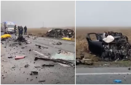 VIDEO Cauza accidentului de la Lugojel. Un suporter a dezvăluit ce s-a întâmplat, de fapt, înainte ca microbuzul să intre în TIR: "S-a blocat volanul în depășire"