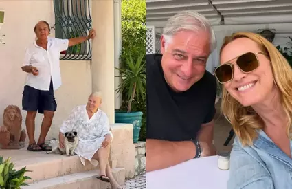 Imagini rare cu socrii Andreei Esca. Alexia și Aris, vacanță specială în casa bunicilor, în Nisa
