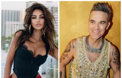 Robbie Williams, dedicație în genunchi în fața Mădălinei Ghenea. Artistul și actrița au fost protagoniștii unui moment cu adevărat spectaculos. Foto