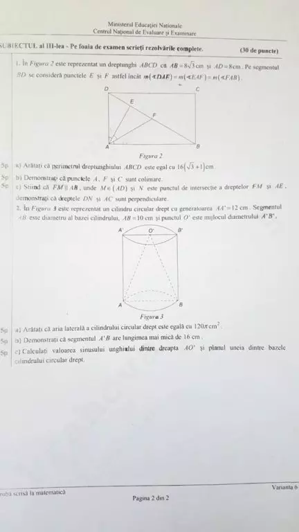 EVALUAREA NAŢIONALĂ 2017 MATEMATICĂ