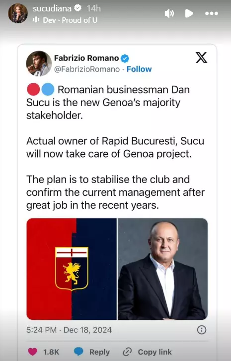 diana sucu proud of u dan sucu genoa