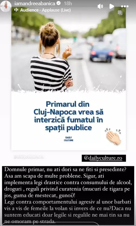 Andreea Bănică reacție