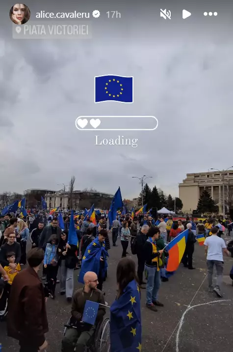 Vladimir Draghia si Alice miting Piata Victoriei 4