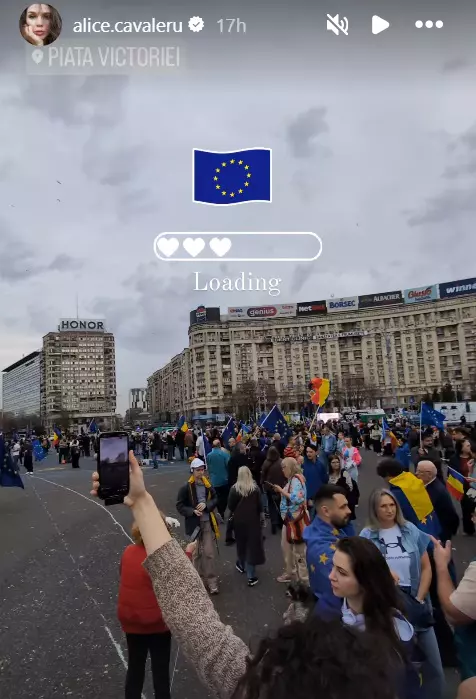 Vladimir Draghia si Alice miting Piata Victoriei 5
