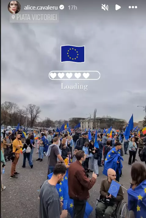 Vladimir Draghia si Alice miting Piata Victoriei 3