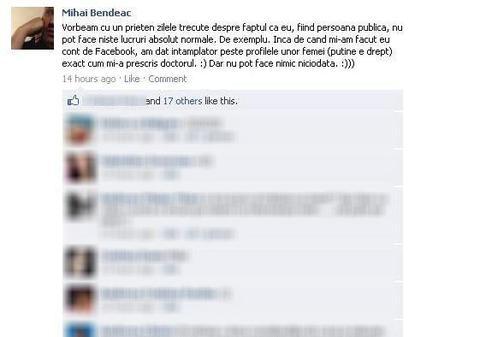 Andreea Popescu către Bendeac: "E grav dacă ai ajuns să te gândeşti la femeile de pe Facebook"