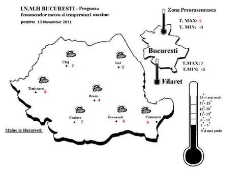 Intră şi vezi prognoza pe toată săptămâna. Luni va ninge la munte dar vremea se va încălzi până la 10°C începând de miercuri