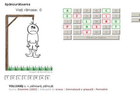 Vrei să înveţi şi să te distrezi? JOACĂ cea mai grea SPÂNZURĂTOARE, în limba română!