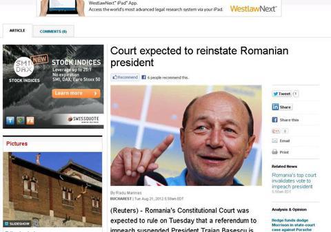 REFERENDUM INVALID, BĂSESCU SE ÎNTOARCE | Ce scrie presa internaţională despre decizia CCR