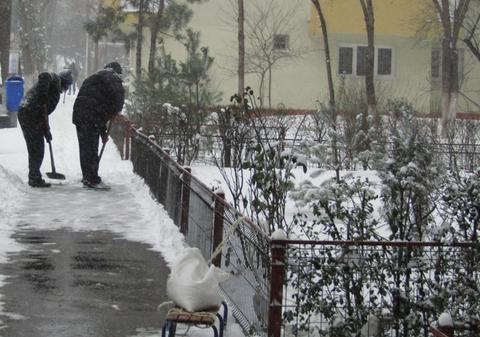 Voluntarii din sectorul 2 au deszăpezit spitalele