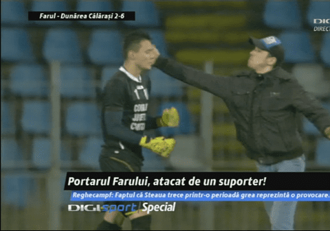 Liga 2. Portarul gazdelor, atacat violent de un fan huligan. Ce pedeapsă a primit suporterul/ FOTO
