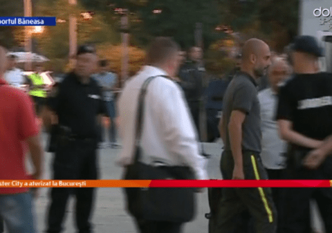 Pep Guardiola a sosit cu Manchester City la Bucureşti pentru meciul cu FC Steaua VIDEO