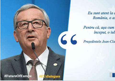 Jean Claude-Juncker, în dialog cu cetățenii: România şi cu mine avem aproape o poveste de dragoste