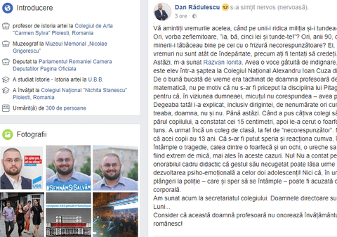 Scandalul elevilor tunși la școală de o profesoară în timpul orei, la Colegiul ”Al.I Cuza” Ploiești, continuă